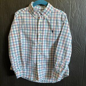 🚨SOLD🚨Ralph Lauren Boys Button-Down Shirt - Size 5 - Pastel Plaid
